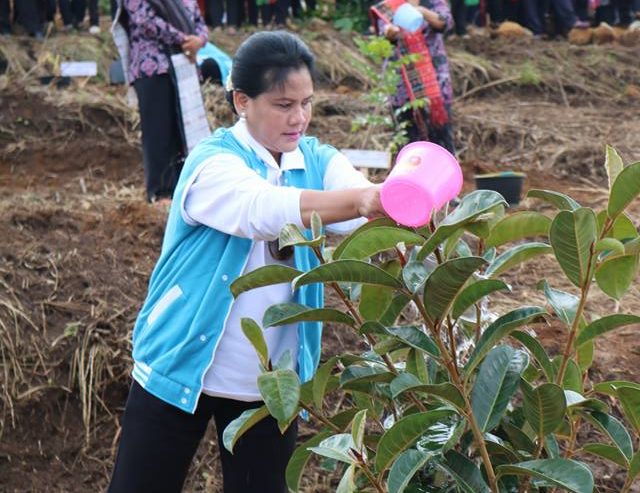 Ibu Negara Iriana Joko Widodo Berkunjung Ke Kabupaten Samosir ** Menggunakan Kapal Parawisata Samosir Menyeberangi Danau Toba